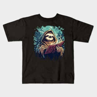 Retro Sloth Wizard Kids T-Shirt